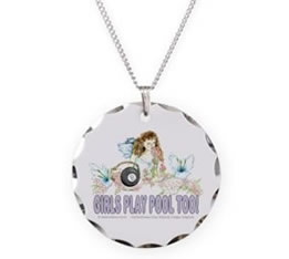 Girls Play Pool Too Wildflower Fairy 8 Ball Necklace
