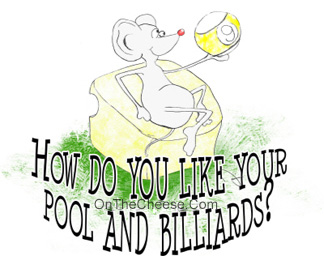 We like our pool and billiards on the cheese - OTC Billiards Mouse Cartoon